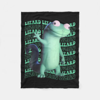 Funny Lizard Meme Animal Women Men _2 Fleecedecke