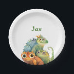 Funny Lizard Personalisiert Birthday Party Pappteller<br><div class="desc">Funny Lizard Personalisierte Geburtstagsparty-Teller.</div>