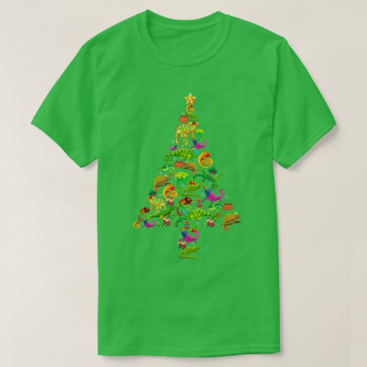 Funny Lizard Weihnachtsbaum Lizard Xmas Frauen Män T-Shirt (Design vorne)