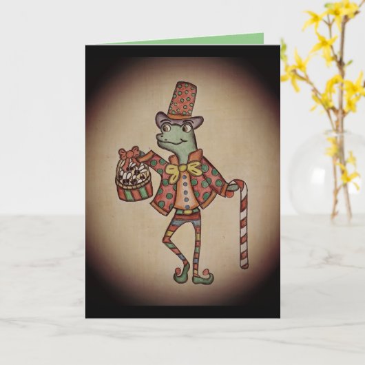 Funny Lizard Weihnachtskarte Karte (Gelbe Blume)