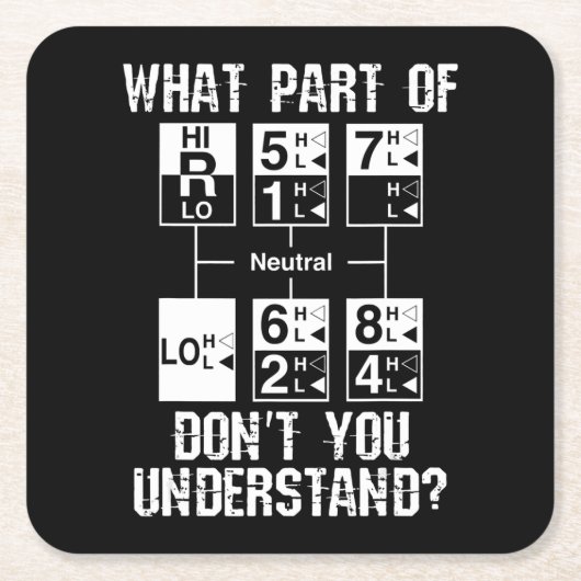 Funny LKW Fahrer verstehen Sie Geschenk Rechteckiger Pappuntersetzer (Vorderseite)