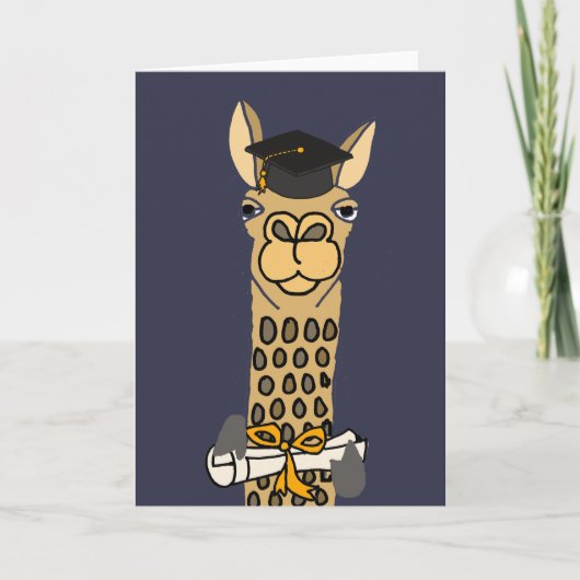 Funny Llama Abschluss Art Design Karte (Vorderseite)