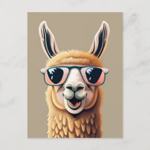 Funny Llama Alpaca Niedliche Tiere Brillen Postkarte