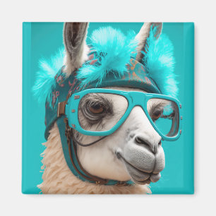 Funny Llama Alpaca Niedlicher Tiere Beanie Hat Gla Magnet
