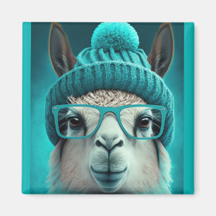 Funny Llama Alpaca Niedlicher Tiere Beanie Hat Gla Magnet