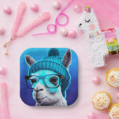 Funny Llama Alpaca Niedlicher Tiere Beanie Hat Gla Pappteller (Party)