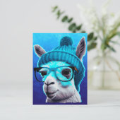 Funny Llama Alpaca Niedlicher Tiere Hats Glasses Postkarte (Stehend Vorderseite)