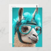 Funny Llama Alpaca Niedlicher Tiere Hats Glasses Postkarte (Vorne/Hinten)