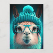 Funny Llama Alpaca Niedlicher Tiere Hats Glasses Postkarte (Vorderseite)