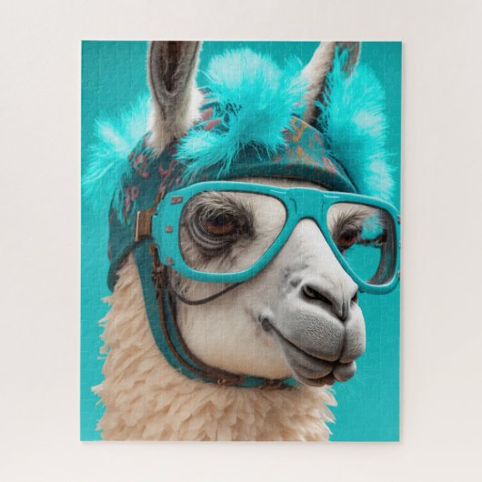 Funny Llama Alpaca Niedlicher Tiere Hats Glasses Puzzle (Vertikal)