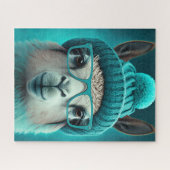 Funny Llama Alpaca Niedlicher Tiere Hats Glasses Puzzle (Horizontal)