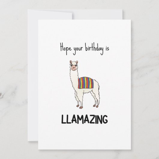 Funny Llama Birthday Card (Vorderseite)