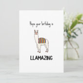 Funny Llama Birthday Card (Stehend Vorderseite)