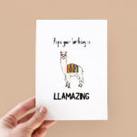 Funny Llama Birthday Card<br><div class="desc">Hoffe,  dein Geburtstag ist erstaunlich - lustige Geburtstagskarte mit einer Lama-Illustration</div>