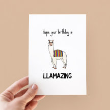 Funny Llama Birthday Card