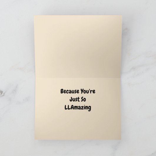 Funny Llama Birthday Card Karte (Innenseite)