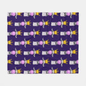 Funny Llama bläst ein rosa Blasen Muster Fleecedecke (Vorderseite (Horizontal))