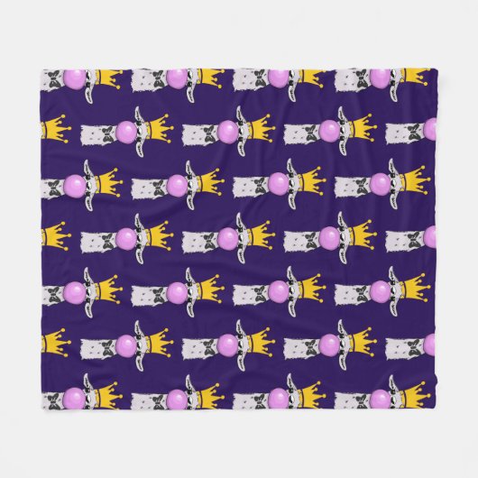 Funny Llama bläst ein rosa Blasen Muster Fleecedecke (Vorderseite (Horizontal))