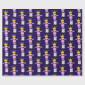 Funny Llama bläst ein rosa Blasen Muster Geschenkpapier (Flach)