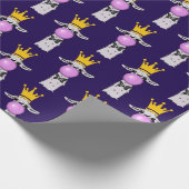 Funny Llama bläst ein rosa Blasen Muster Geschenkpapier (Ecke)