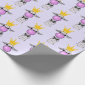 Funny Llama bläst ein rosa Blasen Muster Geschenkpapier (Ecke)