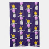 Funny Llama bläst ein rosa Blasen Muster Geschirrtuch (Vertikal)