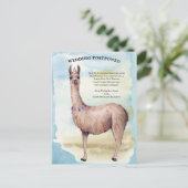 Funny Llama Blue Hochzeit verschoben Datum ändern Postkarte (Stehend Vorderseite)