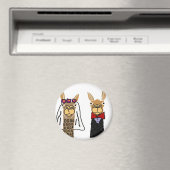 Funny Llama Bride und Groom Wedding Art Magnet (In Situ (Geschirrspüler))