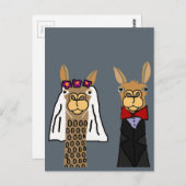 Funny Llama Bride und Groom Wedding Art Postkarte (Vorne/Hinten)