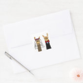 Funny Llama Bride und Groom Wedding Art Quadratischer Aufkleber (Umschlag)