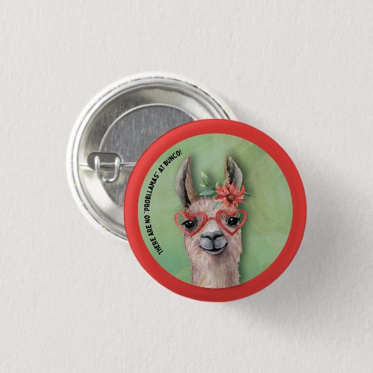 Funny Llama Bunco Button (Vorne & Hinten)