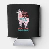 Funny Llama Cartoon kümmert sich nicht um dein Dra Dosenkühler (Rückseite)