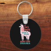 Funny Llama Cartoon kümmert sich nicht um dein Dra Schlüsselanhänger (Vorderseite)