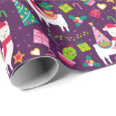 Funny Llama Christmas Geschenkpapier (Rolleneckpunkt)
