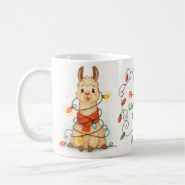 Funny Llama Christmas Lights Mug Kaffeetasse