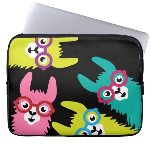 Funny Llama Colorful Camelid Laptopschutzhülle (Vorderseite)
