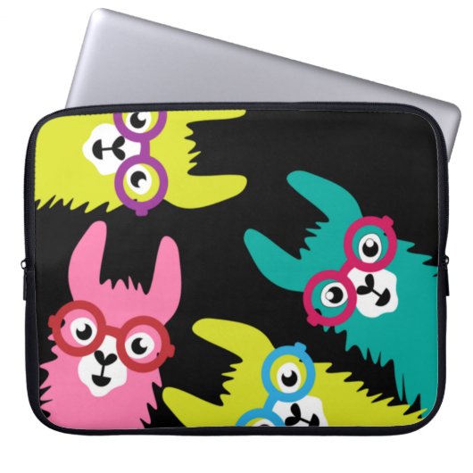 Funny Llama Colorful Camelid Laptopschutzhülle (Vorderseite)