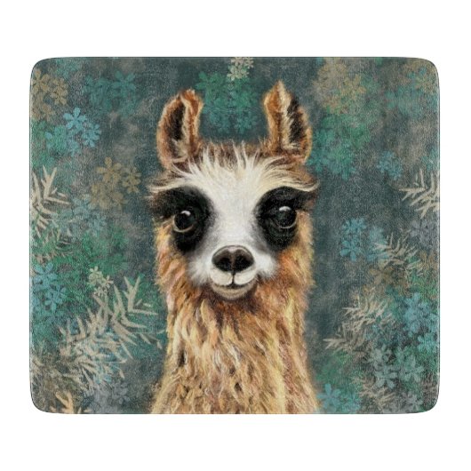 Funny Llama Cutting Board Schneidebrett (Vorderseite)