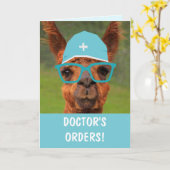 Funny Llama Doctor's Orders werden gut Karte (Gelbe Blume)