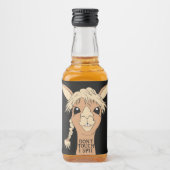 Funny Llama Don't Touch I Spit Alkoholflaschenetikett (Vorderseite)