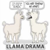 Funny Llama Drama Aufkleber (Vorderseite)