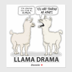 Funny Llama Drama Aufkleber