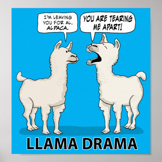 Funny Llama Drama Poster (Vorne)