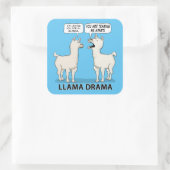 Funny Llama Drama Quadratischer Aufkleber (Tasche)