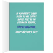 Funny Llama Erzähl dir, Muttertagskarte (Innen (Rechts))