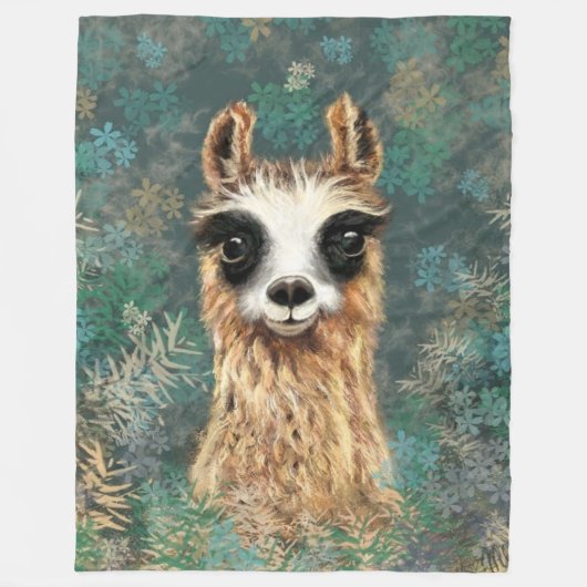 Funny Llama Fleece Blanket (Vorderseite)