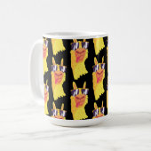 Funny Llama Gesicht mit Brillenmuster Kaffeetasse (Vorderseite Links)
