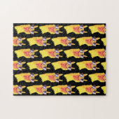 Funny Llama Gesicht mit Brillenmuster Puzzle (Horizontal)