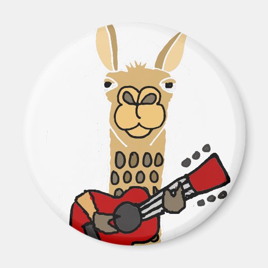 Funny Llama Gitarre spielen Magnet (Vorne)