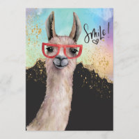Funny Llama Glitzer Wasserfarbenhochzeit verschobe